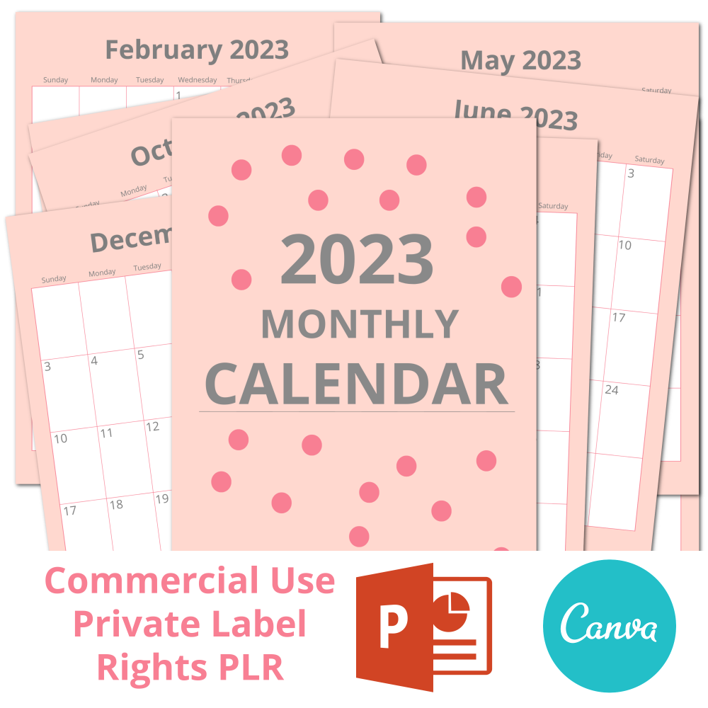 2023 Pretty Monthly Calendar